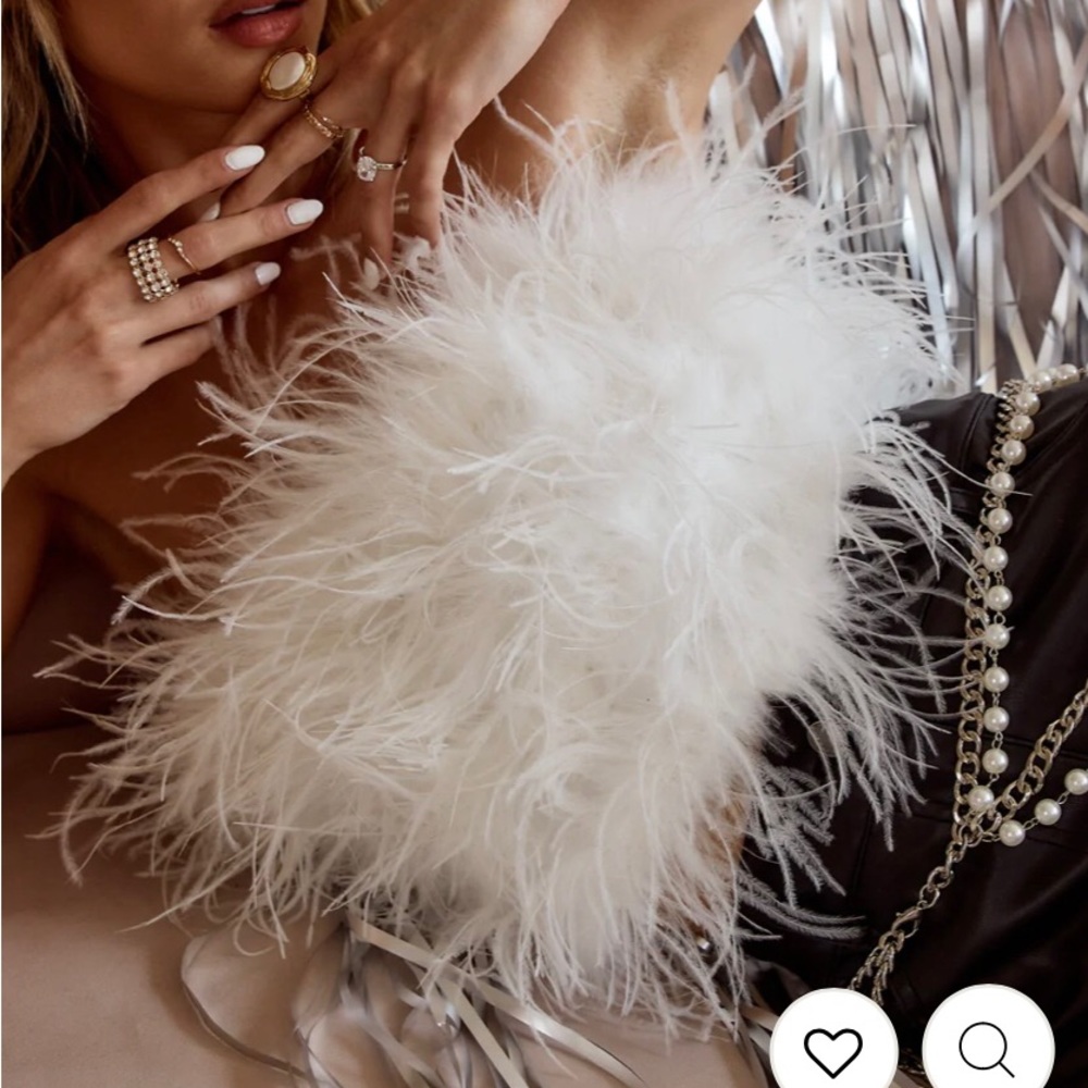 Faux feather crop top